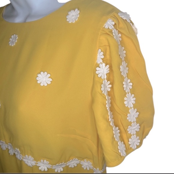 Modcloth How Sweet It Is Shift Dress Sunny Yellow Dress 70s Retro Mini 6/ Sm NWT - Picture 5 of 8